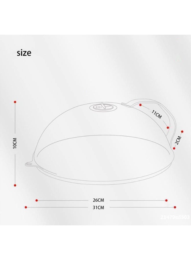 HOMESTAR Microwave Splatter Cover With Handle, BPA-Free Food Cover, Heat-Resistant Plastic Lid For Bowls and Plates, Multipurpose Kitchen Food Protector and Dust Cover, Clear, 26x10cm - Image 3